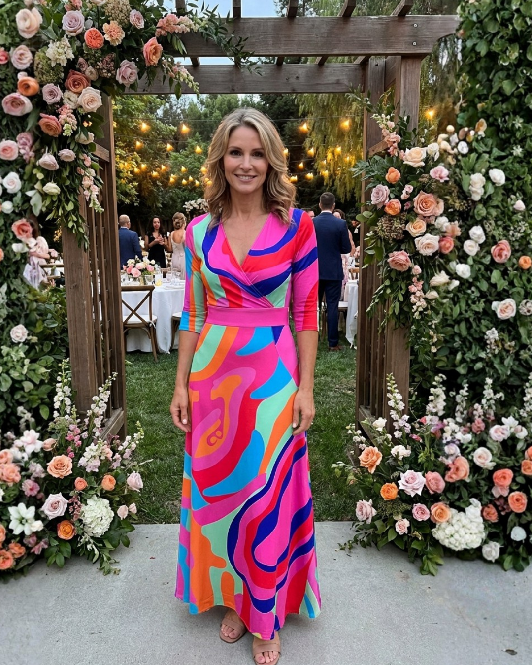 Printed Wrap Maxi Dress