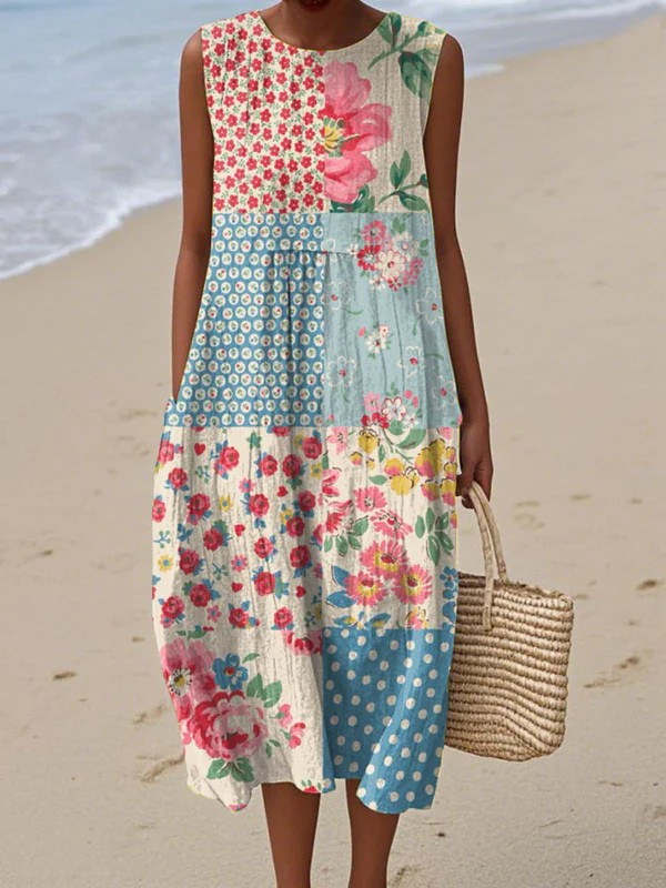Mabel Patchwork Midi Dress